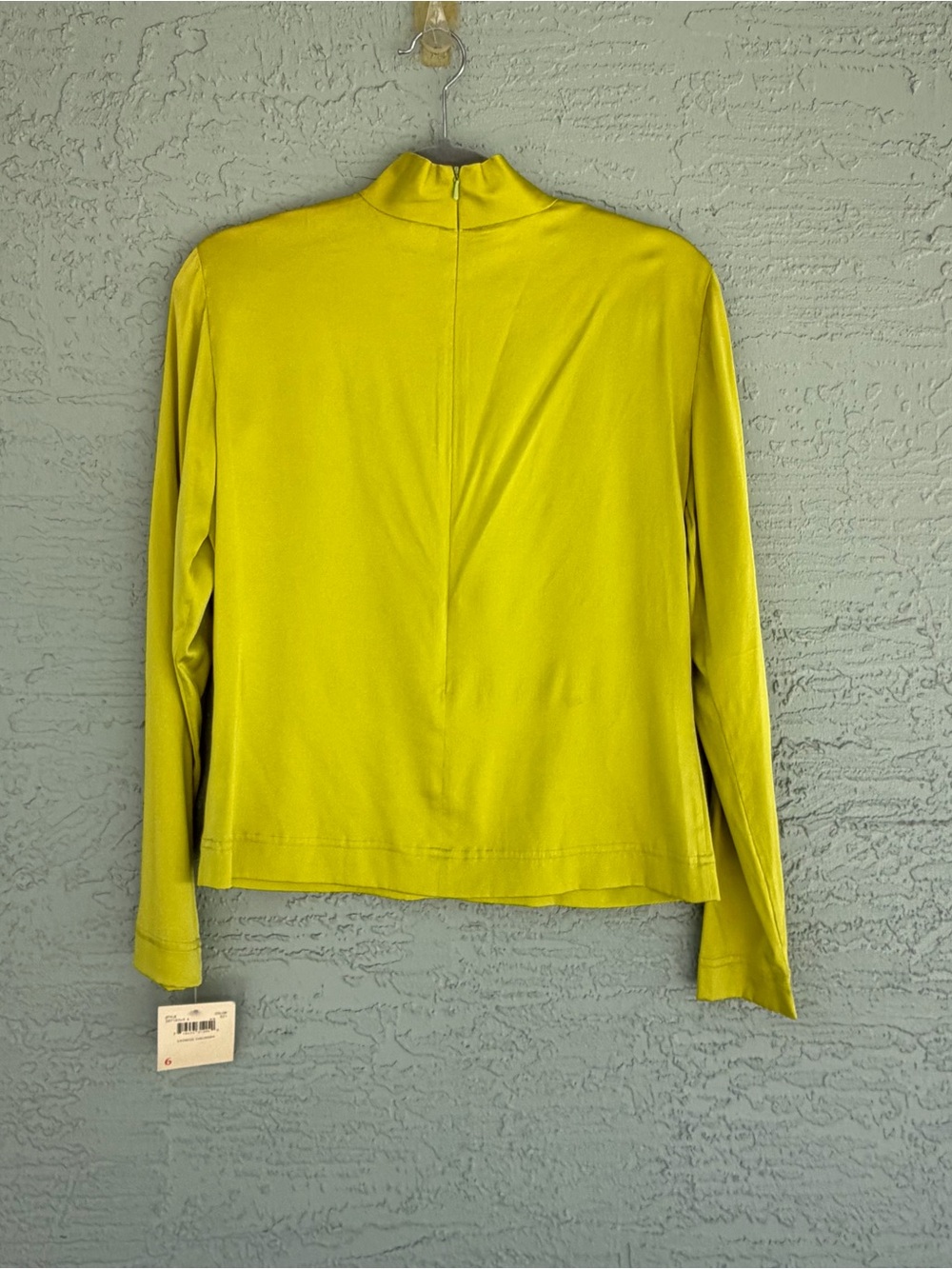 Dana Buchman Yellow Long Sleeve Mock Neck Top